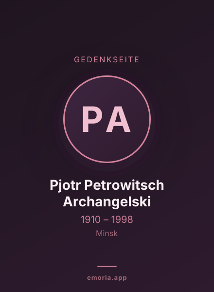 Gedenkportrait von Pjotr Petrowitsch Archangelski