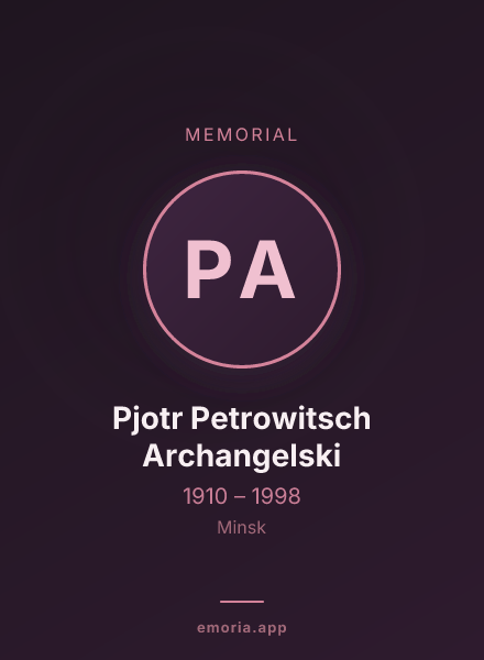 Memorial portrait of Pjotr Petrowitsch Archangelski