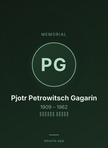 Memorial portrait of Pjotr Petrowitsch Gagarin