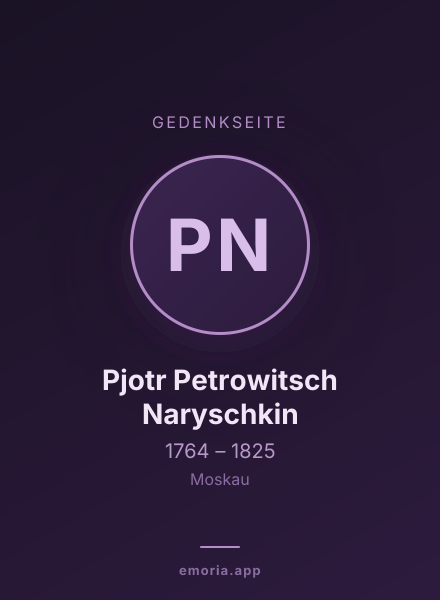 Gedenkportrait von Pjotr Petrowitsch Naryschkin