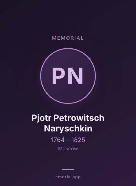 Memorial portrait of Pjotr Petrowitsch Naryschkin