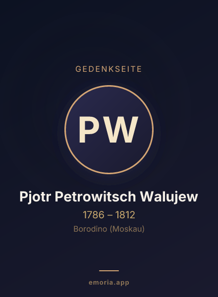 Gedenkportrait von Pjotr Petrowitsch Walujew
