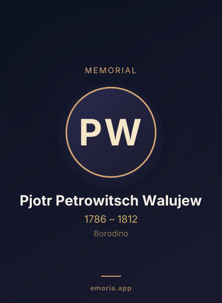 Memorial portrait of Pjotr Petrowitsch Walujew