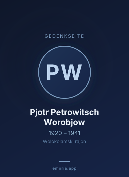 Gedenkportrait von Pjotr Petrowitsch Worobjow