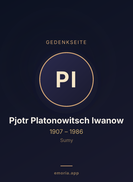 Gedenkportrait von Pjotr Platonowitsch Iwanow