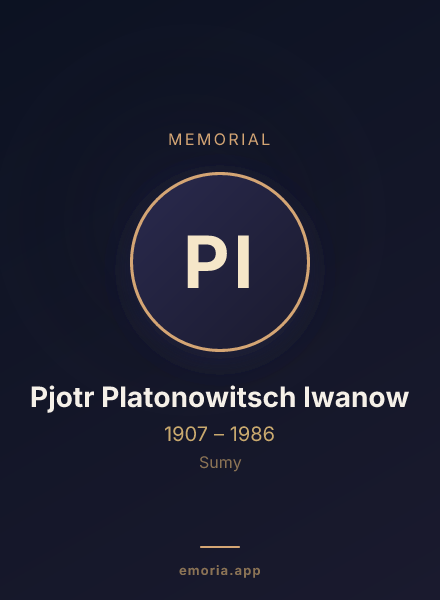 Memorial portrait of Pjotr Platonowitsch Iwanow