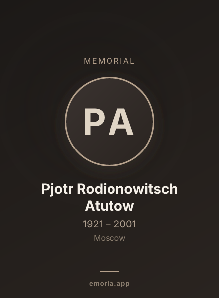 Memorial portrait of Pjotr Rodionowitsch Atutow