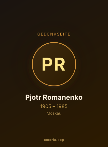 Gedenkportrait von Pjotr Romanenko