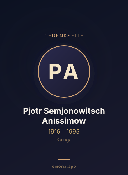 Gedenkportrait von Pjotr Semjonowitsch Anissimow