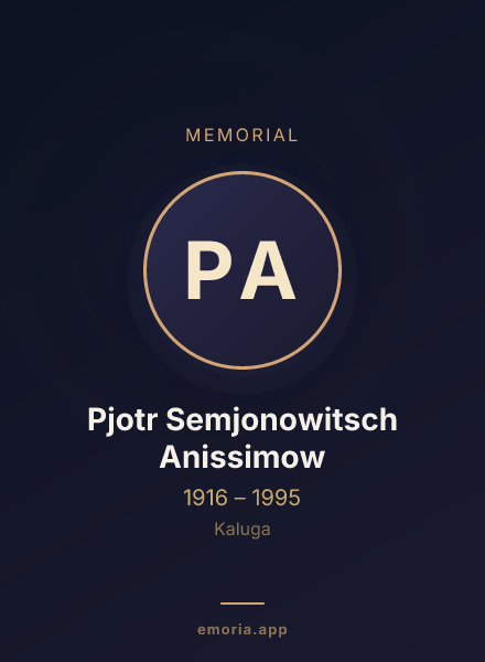 Memorial portrait of Pjotr Semjonowitsch Anissimow