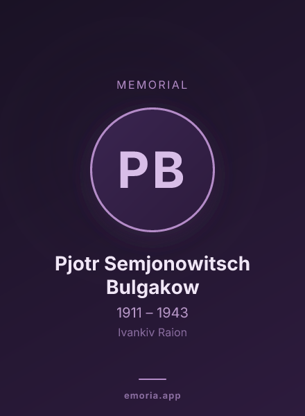 Memorial portrait of Pjotr Semjonowitsch Bulgakow