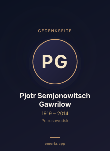 Gedenkportrait von Pjotr Semjonowitsch Gawrilow