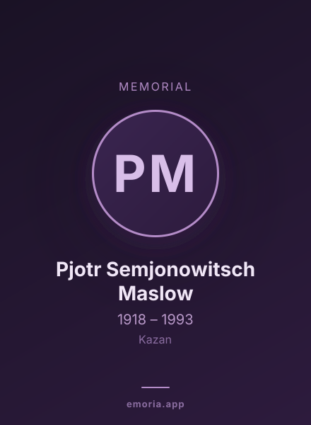 Memorial portrait of Pjotr Semjonowitsch Maslow