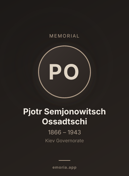 Memorial portrait of Pjotr Semjonowitsch Ossadtschi