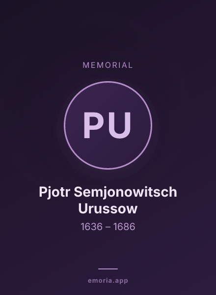 Memorial portrait of Pjotr Semjonowitsch Urussow