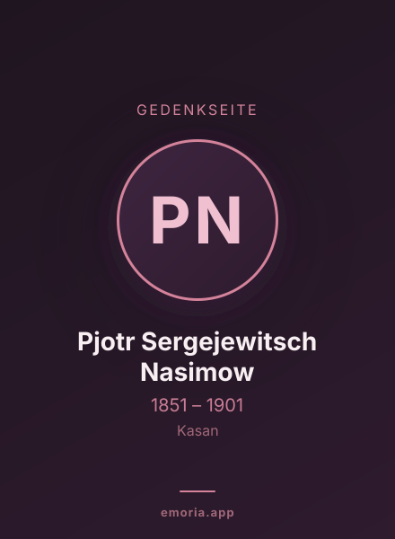 Gedenkportrait von Pjotr Sergejewitsch Nasimow