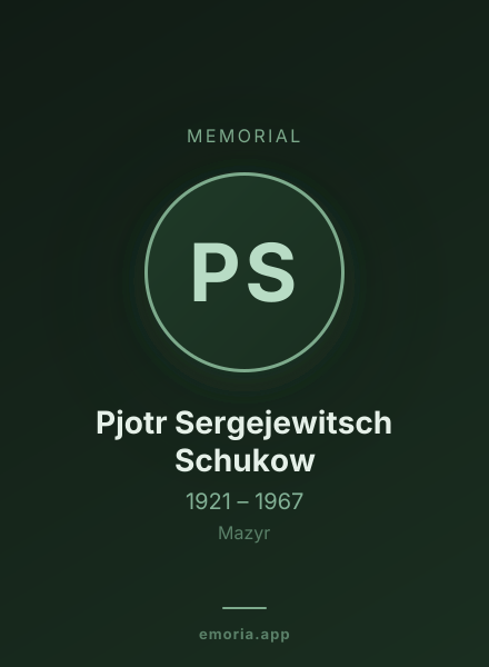 Memorial portrait of Pjotr Sergejewitsch Schukow