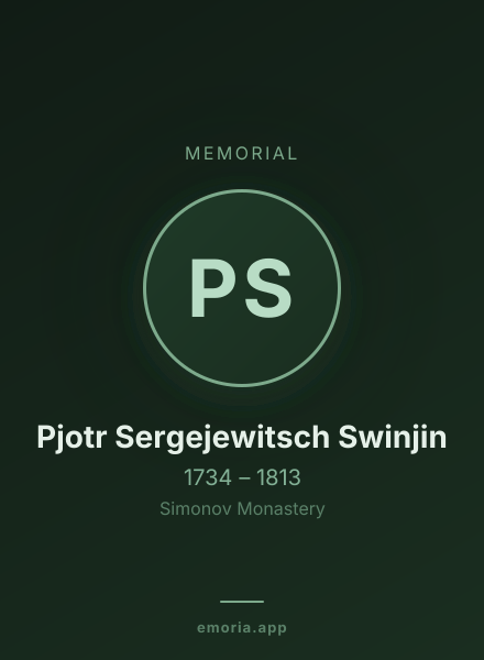 Memorial portrait of Pjotr Sergejewitsch Swinjin