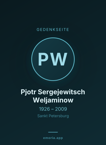 Gedenkportrait von Pjotr Sergejewitsch Weljaminow