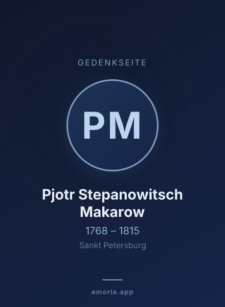 Gedenkportrait von Pjotr Stepanowitsch Makarow