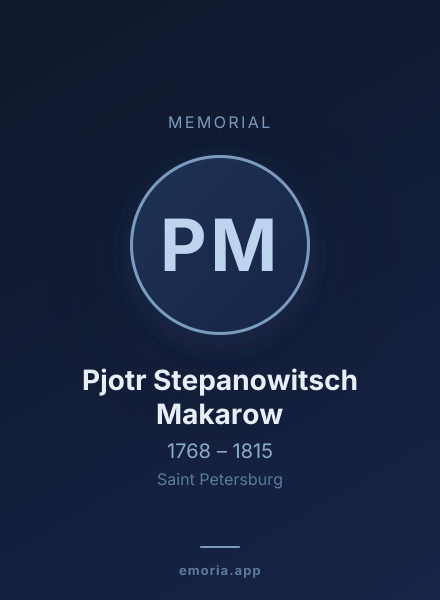 Memorial portrait of Pjotr Stepanowitsch Makarow
