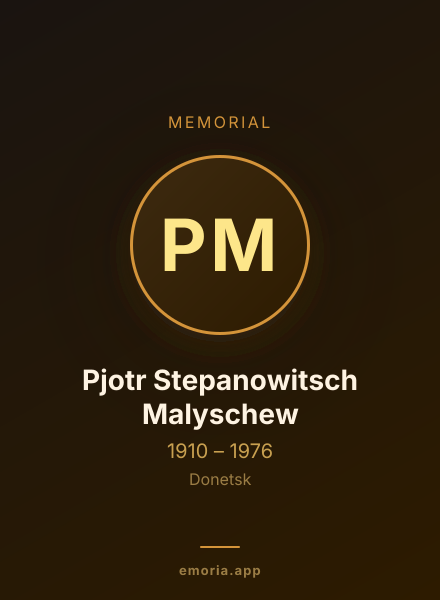 Memorial portrait of Pjotr Stepanowitsch Malyschew