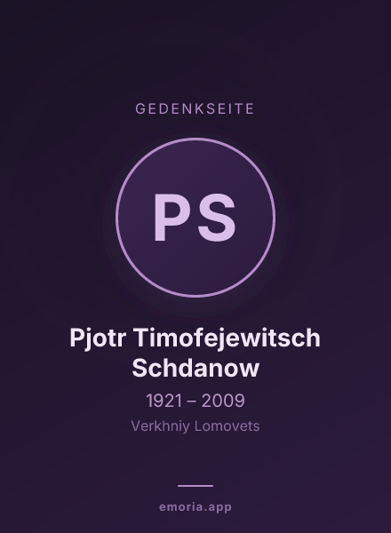 Gedenkportrait von Pjotr Timofejewitsch Schdanow