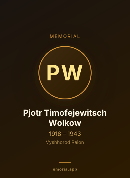 Memorial portrait of Pjotr Timofejewitsch Wolkow