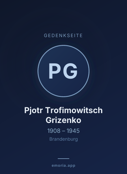 Gedenkportrait von Pjotr Trofimowitsch Grizenko