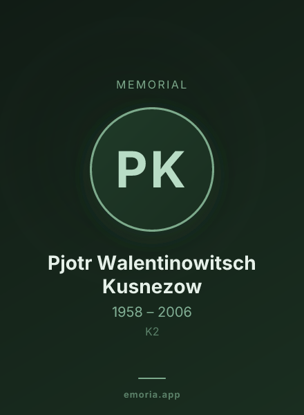 Memorial portrait of Pjotr Walentinowitsch Kusnezow
