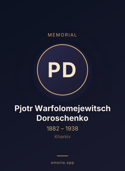 Memorial portrait of Pjotr Warfolomejewitsch Doroschenko