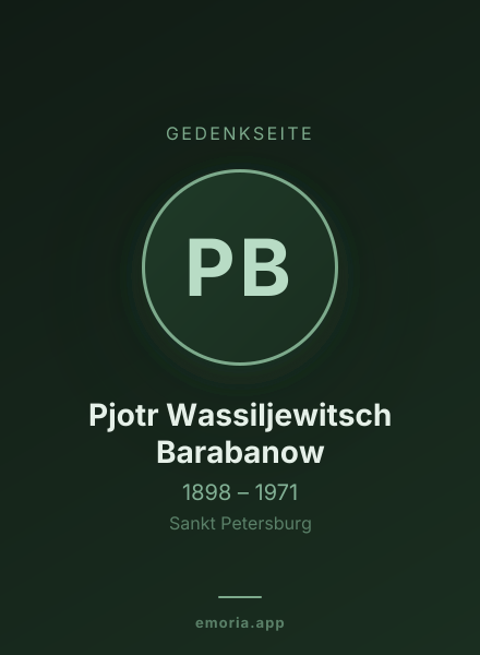 Gedenkportrait von Pjotr Wassiljewitsch Barabanow