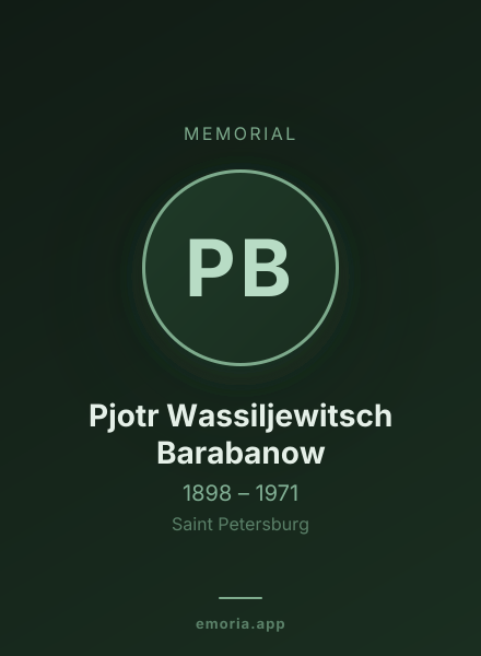 Memorial portrait of Pjotr Wassiljewitsch Barabanow