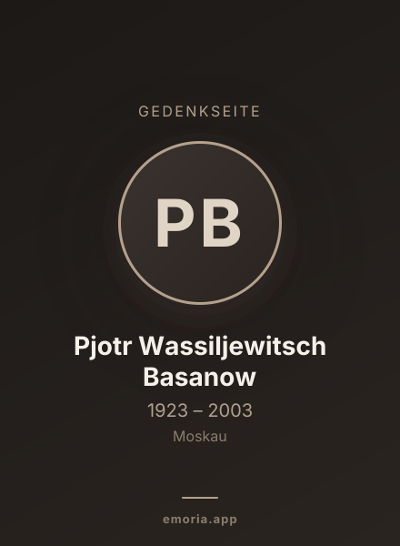 Gedenkportrait von Pjotr Wassiljewitsch Basanow