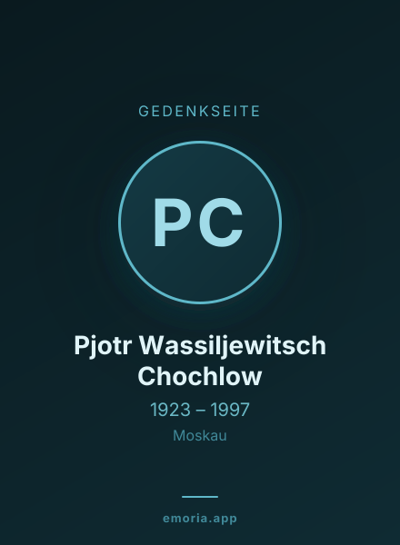 Gedenkportrait von Pjotr Wassiljewitsch Chochlow