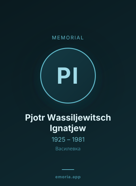 Memorial portrait of Pjotr Wassiljewitsch Ignatjew