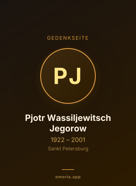 Gedenkportrait von Pjotr Wassiljewitsch Jegorow