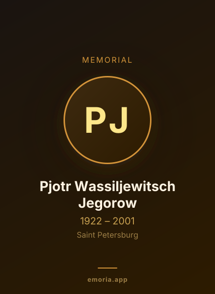 Memorial portrait of Pjotr Wassiljewitsch Jegorow