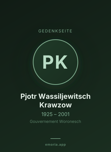 Gedenkportrait von Pjotr Wassiljewitsch Krawzow