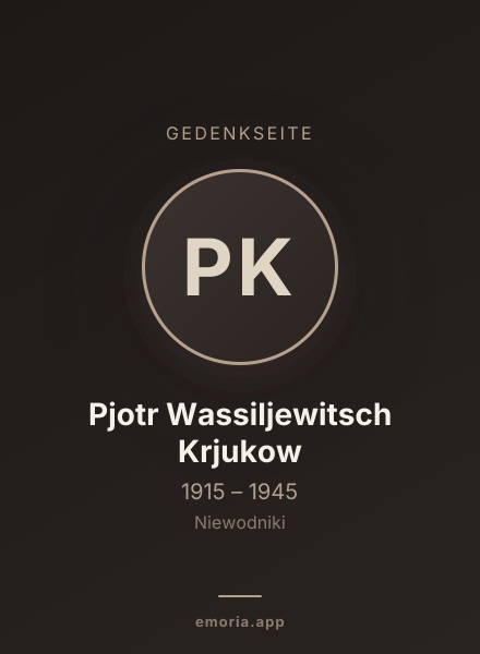 Gedenkportrait von Pjotr Wassiljewitsch Krjukow