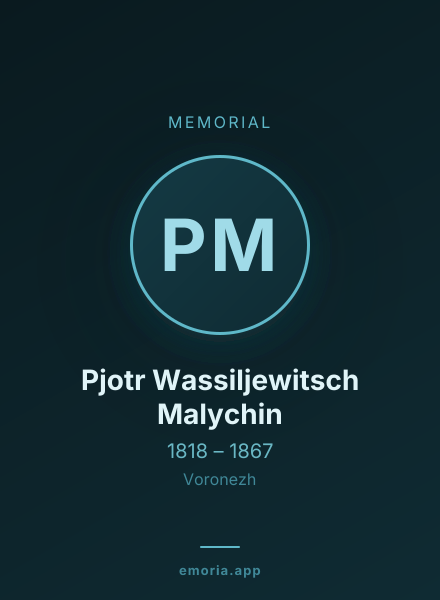 Memorial portrait of Pjotr Wassiljewitsch Malychin