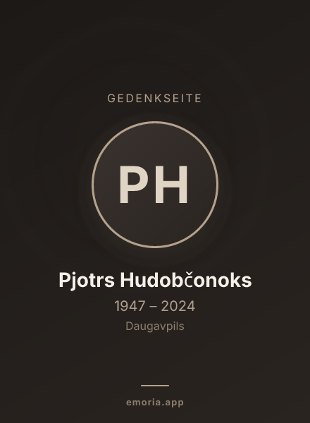 Gedenkportrait von Pjotrs Hudobčonoks
