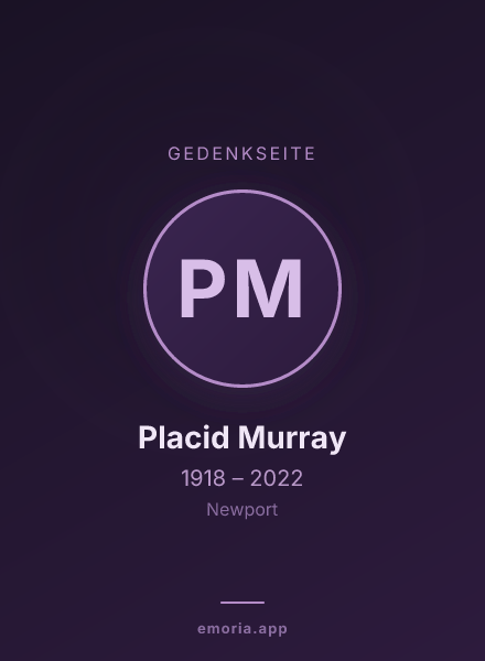 Gedenkportrait von Placid Murray