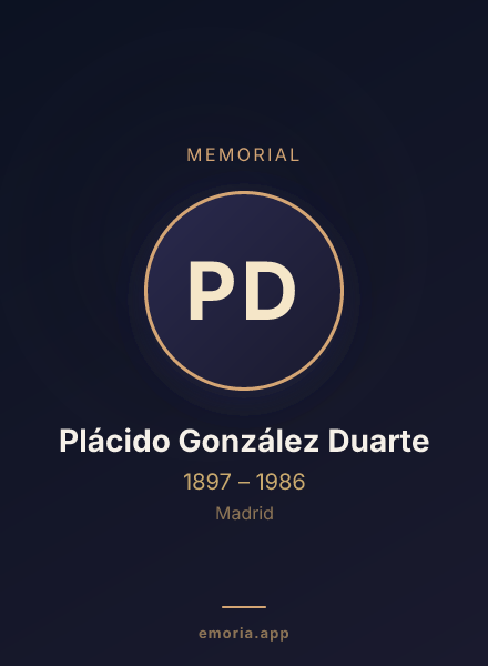 Memorial portrait of Plácido González Duarte