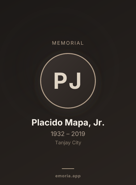 Memorial portrait of Placido Mapa, Jr.