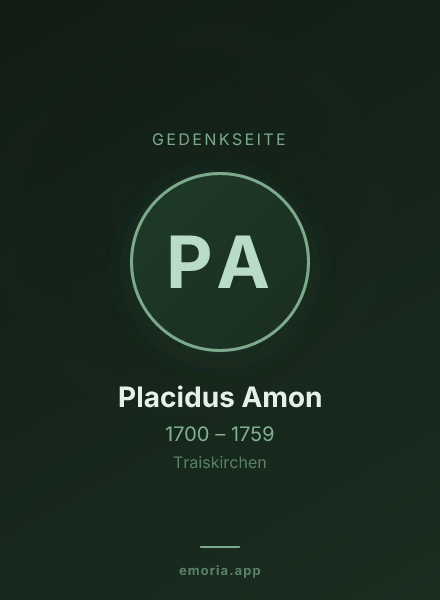 Gedenkportrait von Placidus Amon