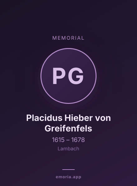 Memorial portrait of Placidus Hieber von Greifenfels