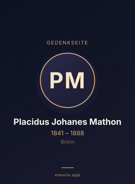 Gedenkportrait von Placidus Johanes Mathon
