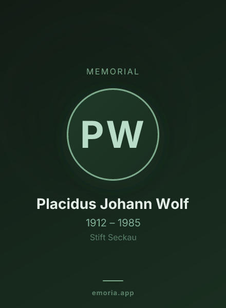 Memorial portrait of Placidus Johann Wolf