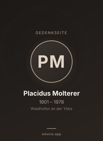 Gedenkportrait von Placidus Molterer